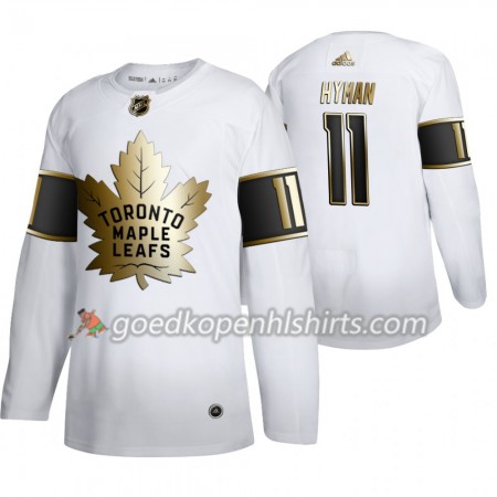 Toronto Maple Leafs Zach Hyman 11 Adidas 2019-2020 Golden Edition Wit Authentic Shirt - Mannen